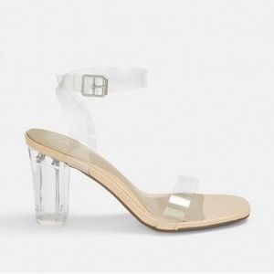 Missguided Nude mid block heels